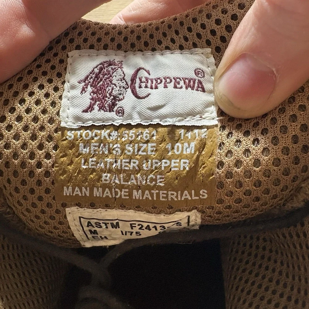 chippewa graeme mens size 10 shoes brown leather steel toe waterproof work boots